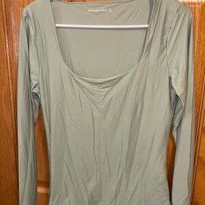 Abercrombie & Fitch Women's Olive Long Sleeve Top